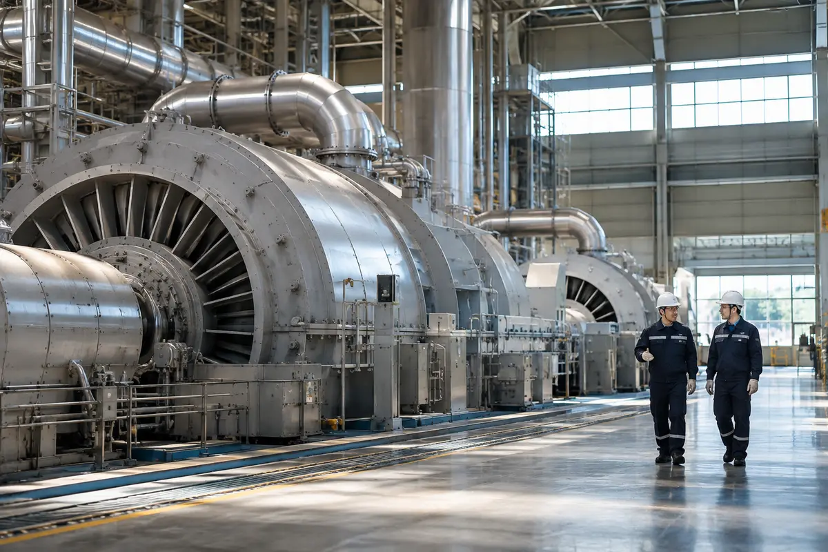 Turbines inside a power station