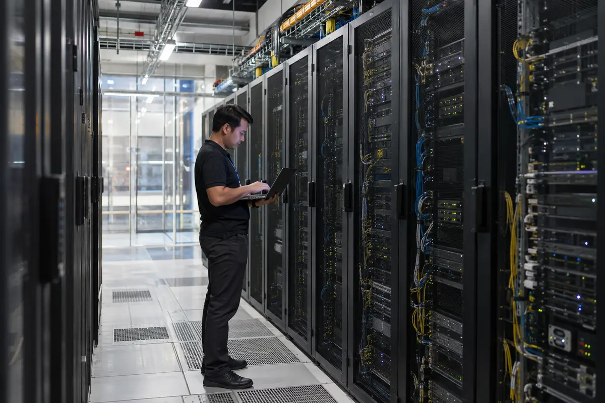 Server racks inside a Malaysian data centre