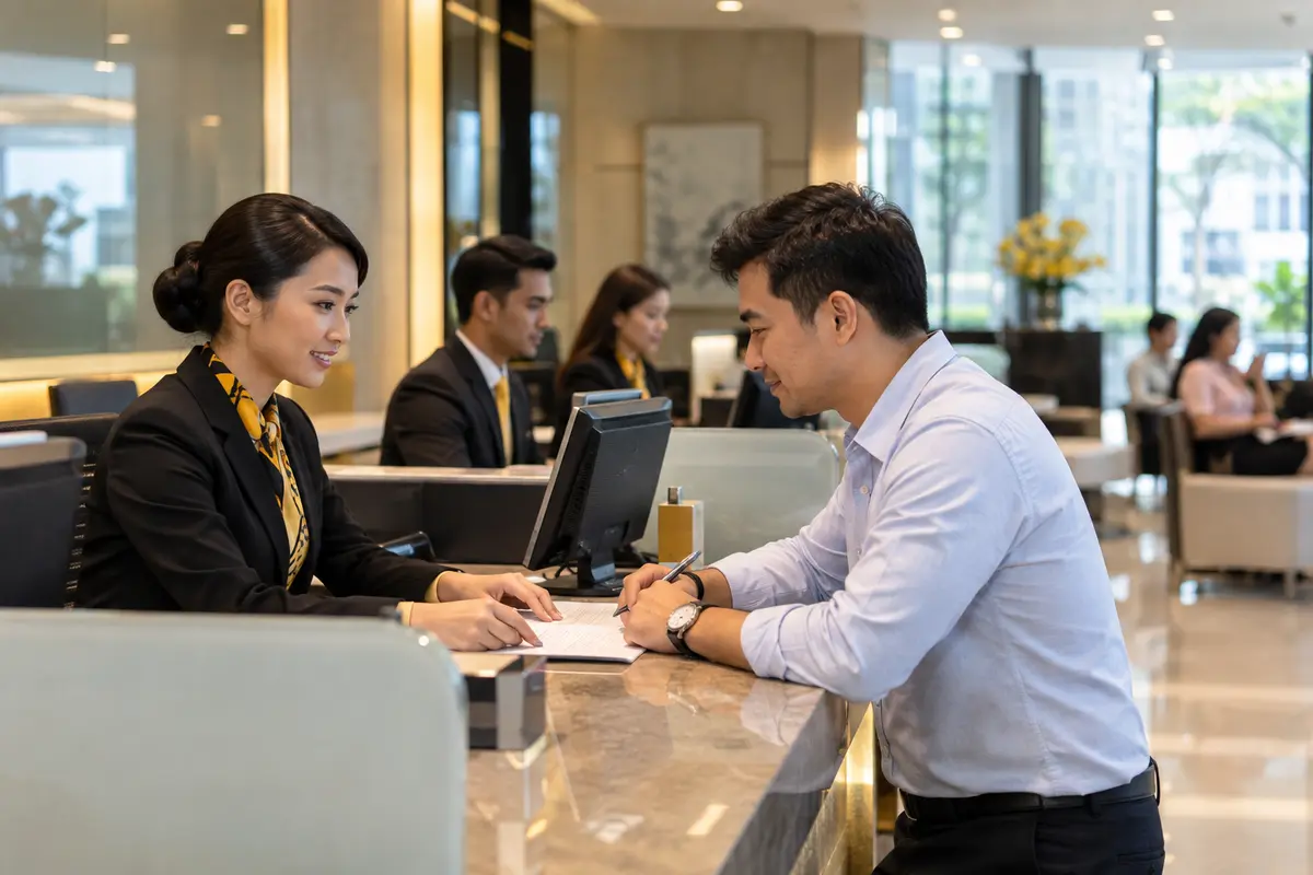 Customer area inside a Malaysian bank