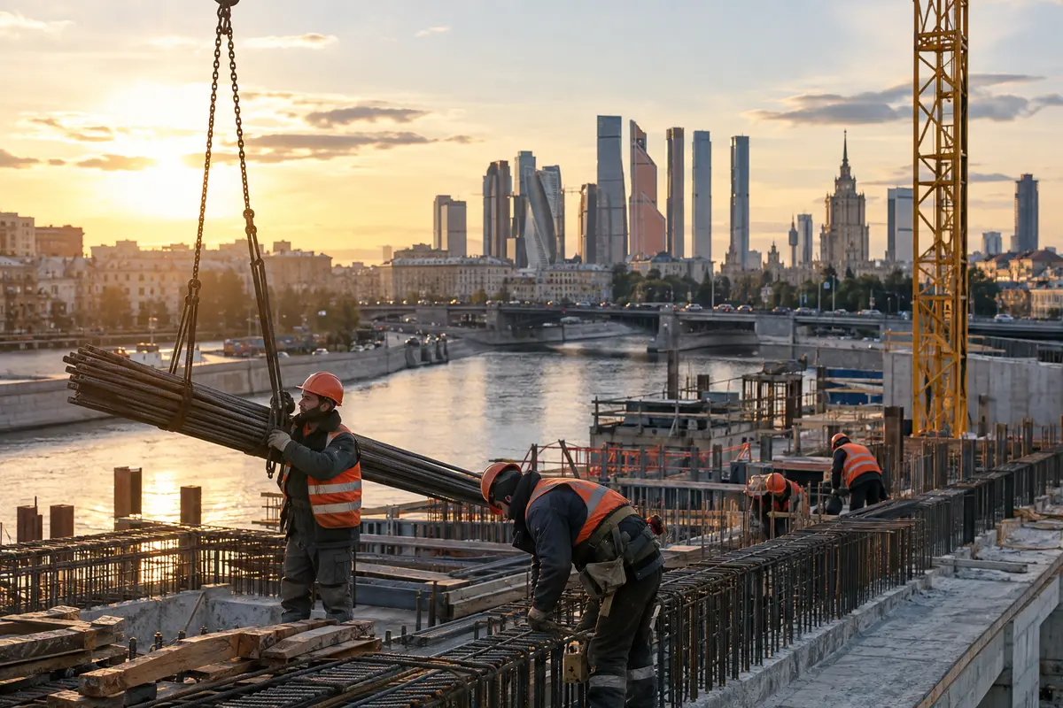 Urban infrastructure construction in a Russian city
