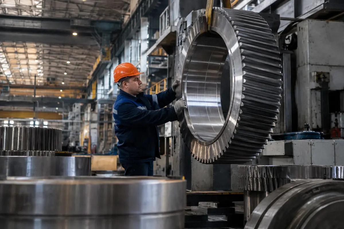 Manufacturing machinery inside a Russian industrial plant