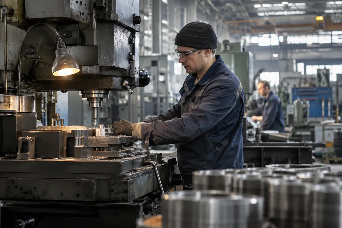 Metalworking machinery inside an industrial workshop
