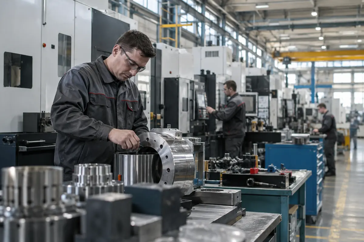 Machine tools arranged in an assembly workshop