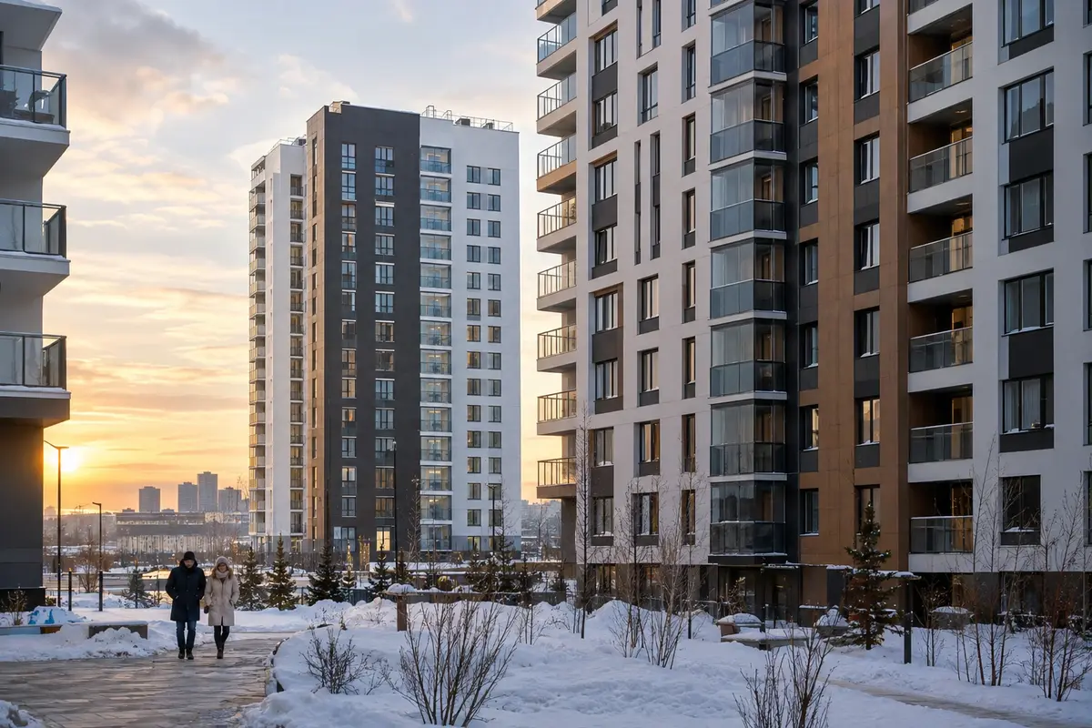 New apartment buildings in a Russian city