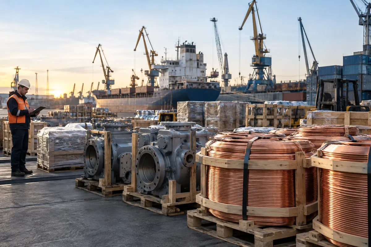 Engineering components packed for export