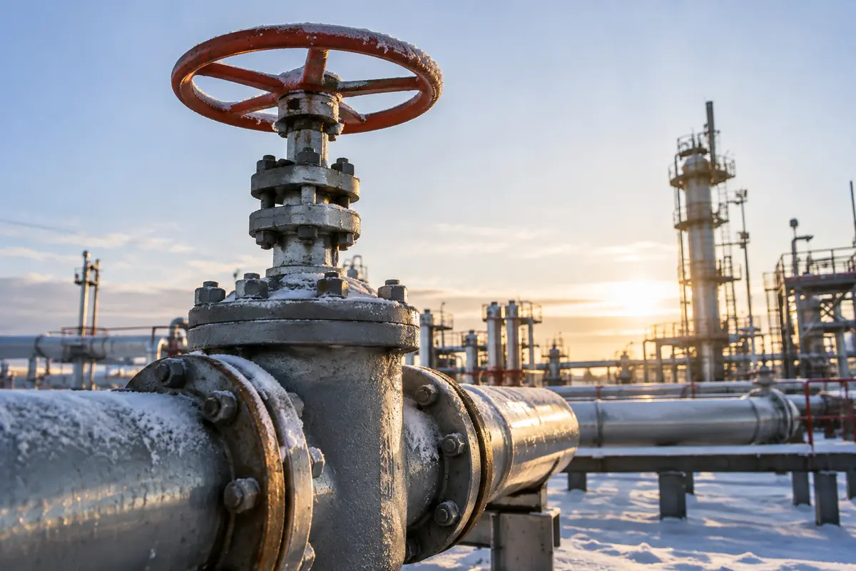 Pipeline valve at an oil production facility